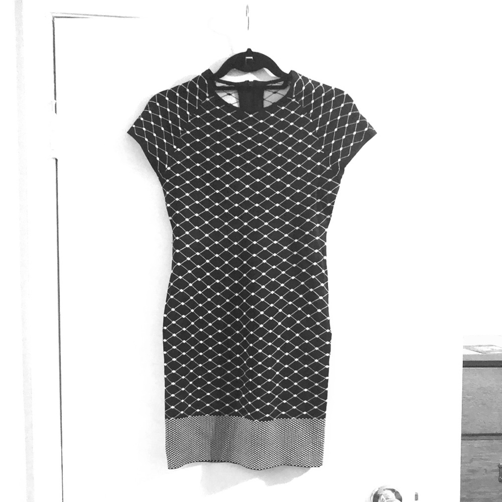 Diane Von Furstenberg Black and White Geometric Dress
